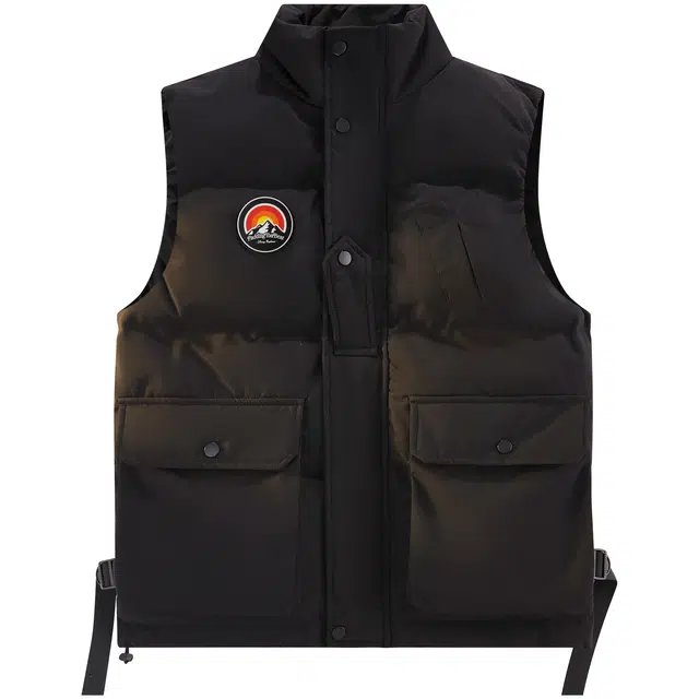 帕丁顿熊 基础款雪山魔术贴纯色工装宽松户外防风无袖面包服加厚防寒保暖棉马甲 男女同款