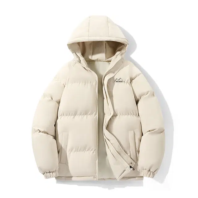 木林森 连帽保暖加厚面包服日常通勤中性风字母印花宽松休闲百搭棉服 男女同款