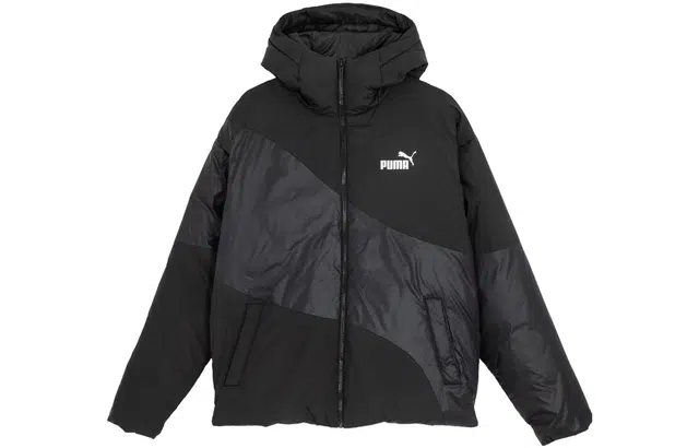 PUMA IG CAT Hooded Down Puffer Jacket Black