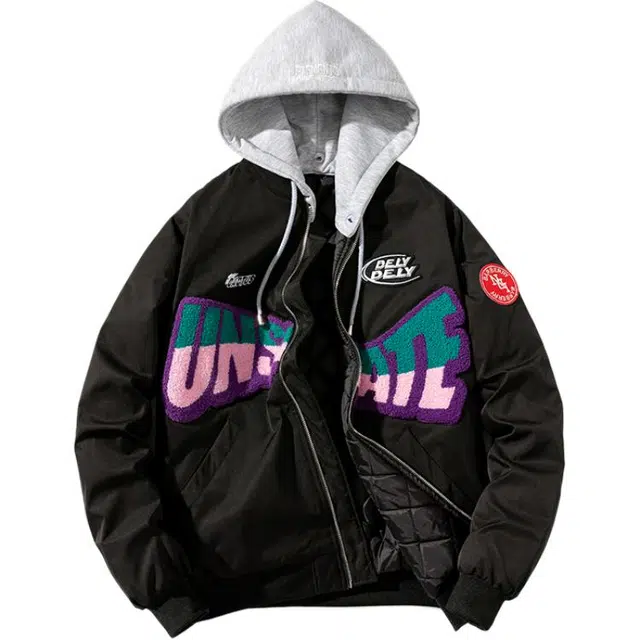 玉儿恋 加厚棒球嘻哈宽松飞行员夹克棉衣棉服 男款