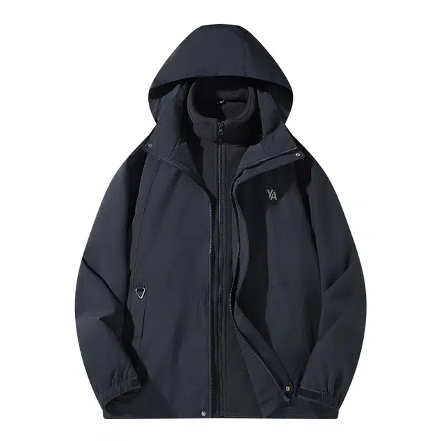 雅鹿  基础款山系户外运动露营机能徒步登山旅游宽松  防水防风防紫外线保暖耐磨冲锋衣 男女同款