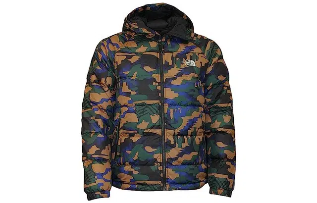 The North Face Camo Logo Puffer Jacket