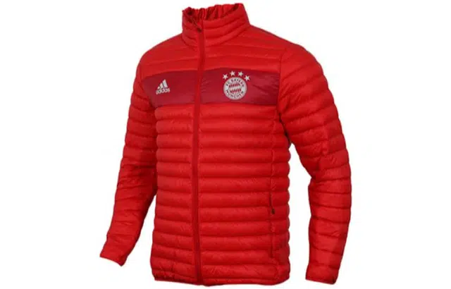adidas Logo Zip-Up Down Jacket Red