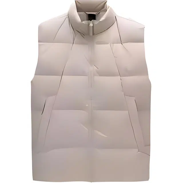 超级安踏 纯色拉链立领舒适透气百搭羽绒马甲 男款 青古灰