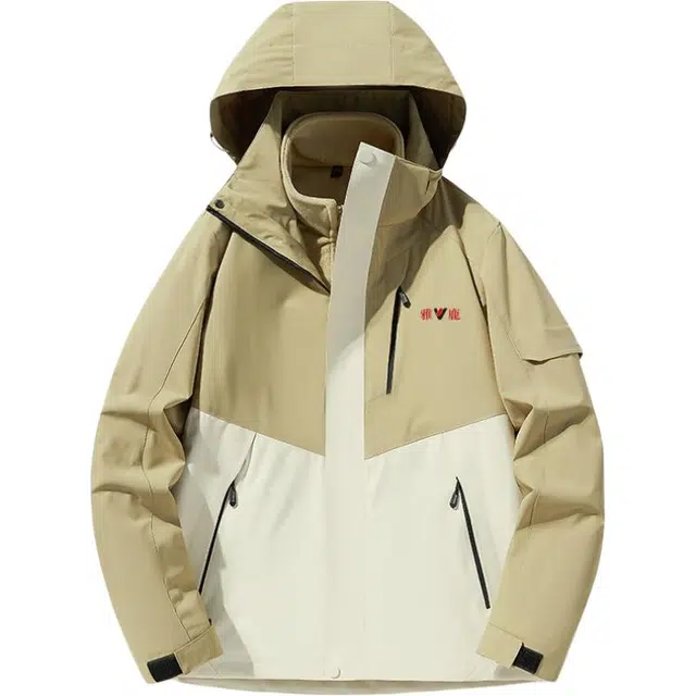 雅鹿  三合一可脱卸帽拉链厚款  防水防风防紫外线透气耐磨保暖速干超轻防虫轻量防泼水防寒防雨冲锋衣 男女同款