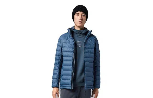 探路者 纯色户外保暖立领防寒羽绒服外套 男款