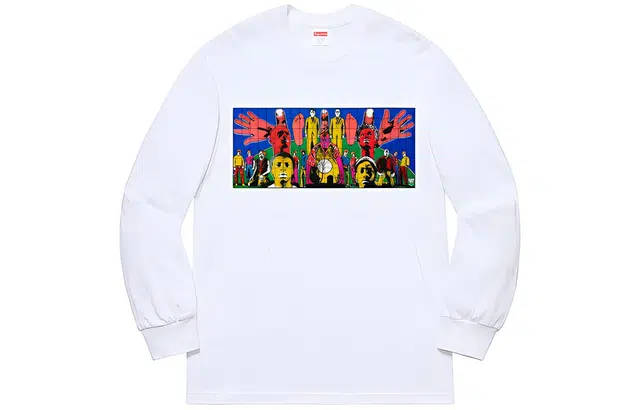 Supreme SS19 Gilbert & George DEATH AFTER LIFE L/S Tee White