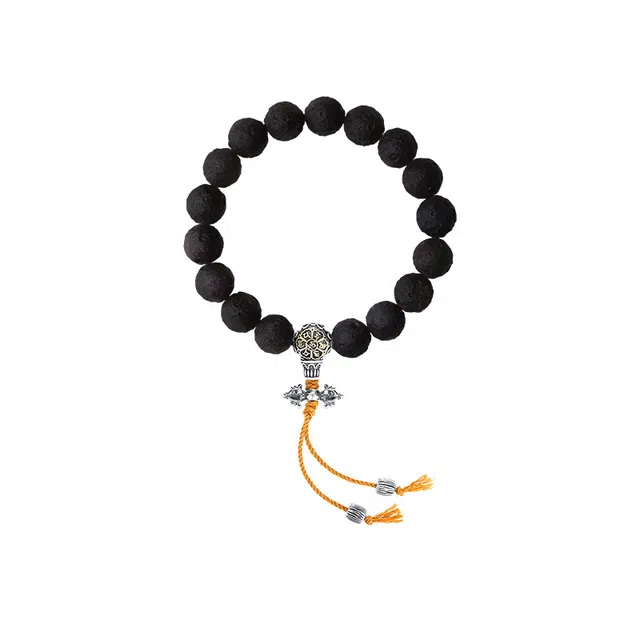 周大生 八宝杵光 金刚杵大气轻奢新中式国风 小众复古贵气手饰#好运 黑曜石 手串 男女同款情侣款