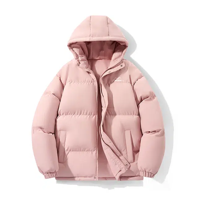 木林森 连帽保暖加厚面包服日常通勤中性风字母印花宽松休闲百搭棉服 男女同款