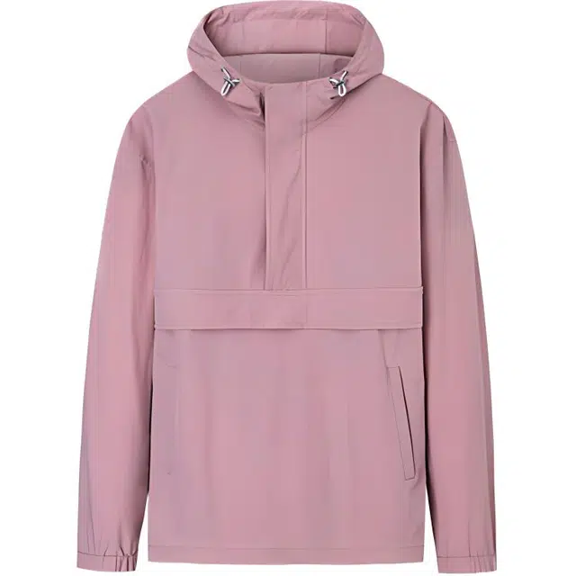 才子 户外连帽百搭纯色夹克外套 男款 粉色