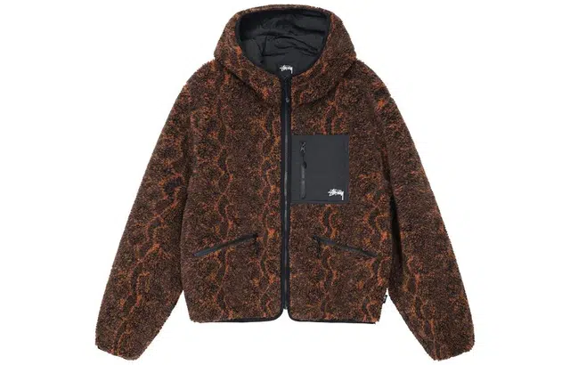Stussy FW22 Snake Jacquard Sherpa Jacket