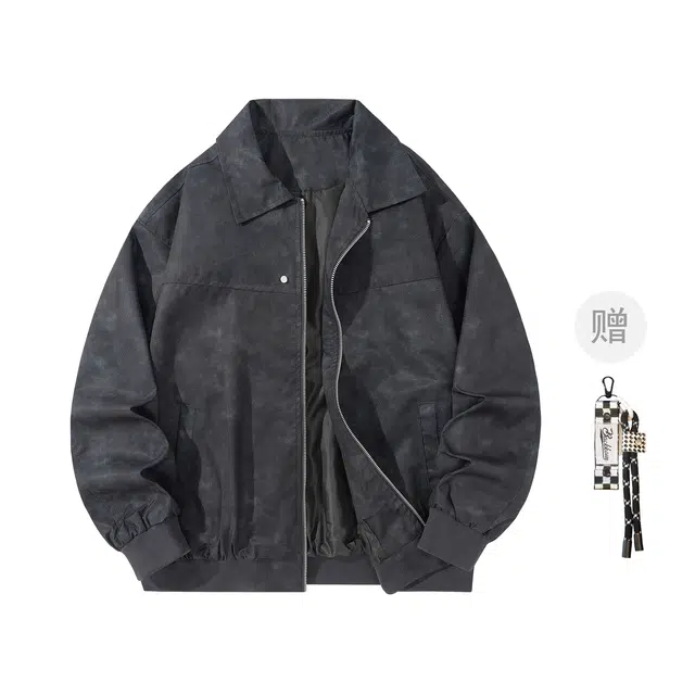 大卫贝肯 美式潮流复古拉链棒球服翻领休闲百搭舒适工装宽松夹克外套 男女同款