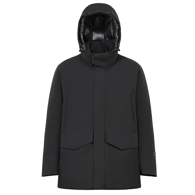 高梵 黑金奢华户外未来舒适纯色加厚短款羽绒服 男女同款 黑色