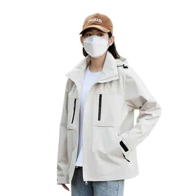 玉儿恋  拼色山系情侣款户外单层  防水防风透气冲锋衣 男女同款