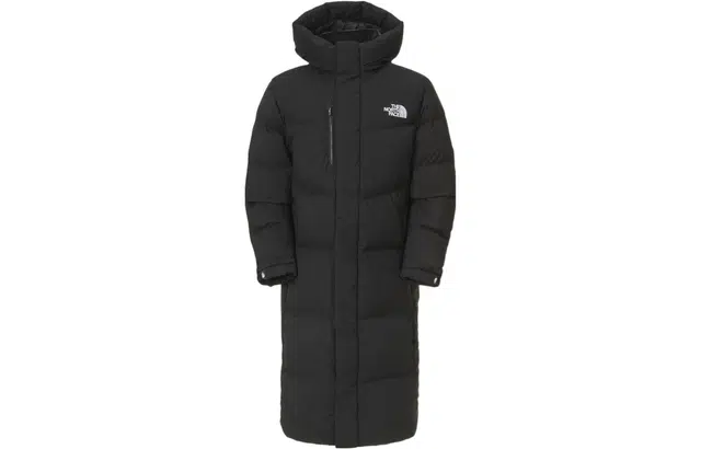 The North Face Logo Hoodie Down Coat Black