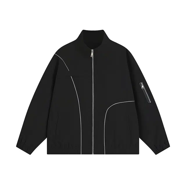 马员外 高街拉链时尚休闲美式复古夹克外套 男款