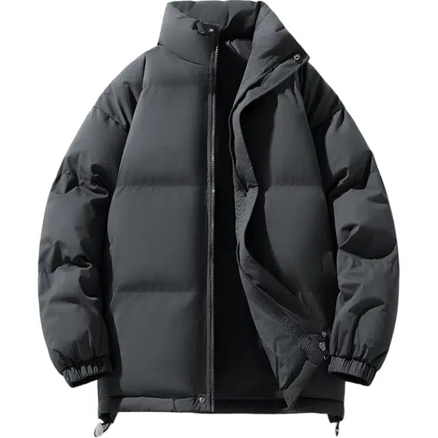 极限涡轮 纯色立领面包服保暖舒适厚款宽松简约百搭棉服 男女同款