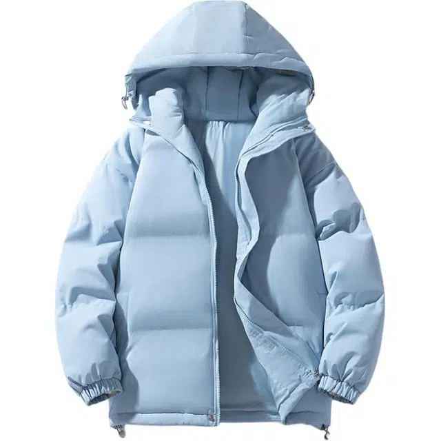极限涡轮 纯色连帽面包服加厚保暖外套简约百搭棉服 男女同款