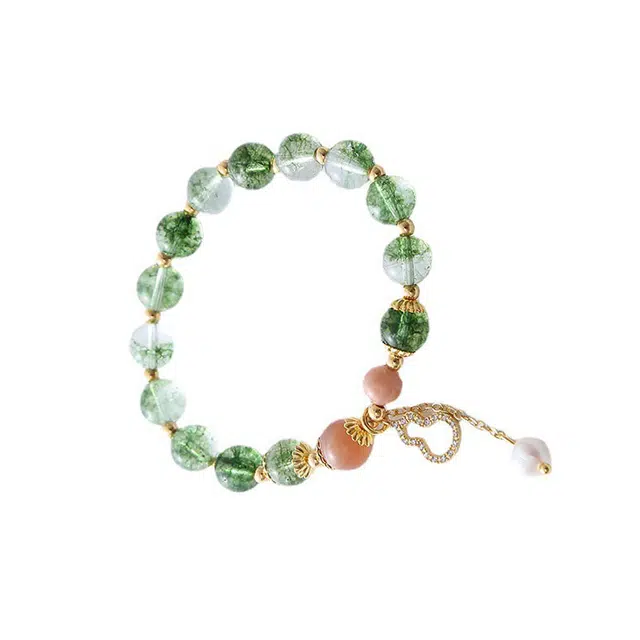 骊碧 香港轻奢清新绿幽灵葫芦时尚百搭轻奢设计感配饰高档浪漫有意义 表白仪式感 仿水晶 手串 女款