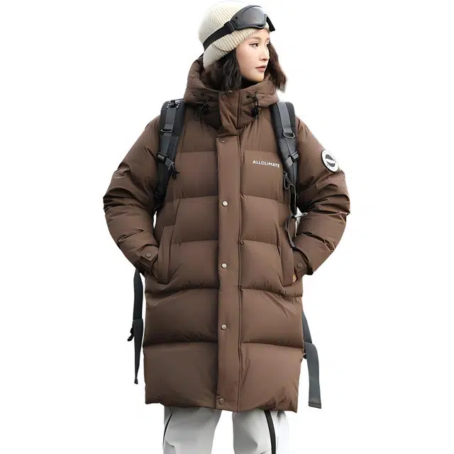 鸭鸭 中长款连帽时尚百搭保暖长袖羽绒服 男款