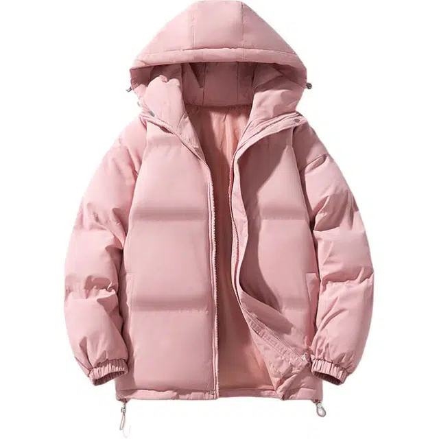 极限涡轮 纯色连帽面包服加厚保暖外套简约百搭棉服 男女同款