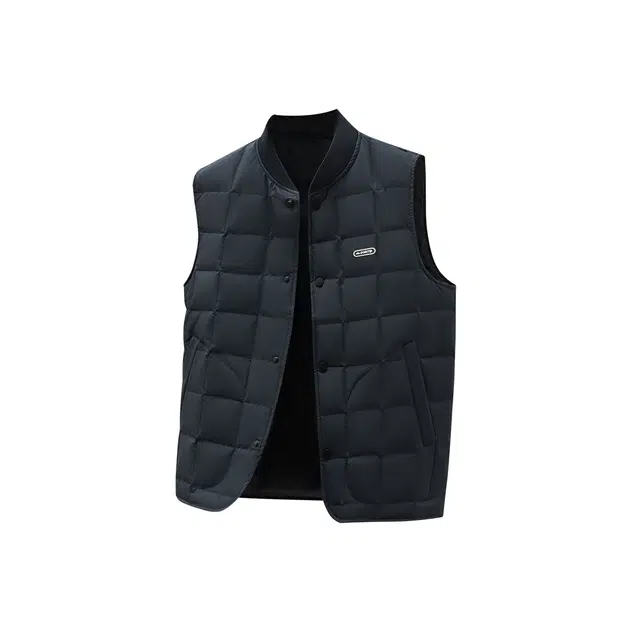 富铤 舒适保暖纯色时尚百搭日常通勤棒球领无袖马甲 男款