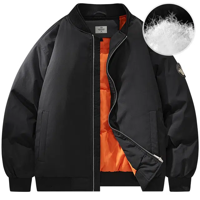 蜡笔小新 美式卡通袖徽宽松休闲保暖加厚棒球羽绒服 男女同款