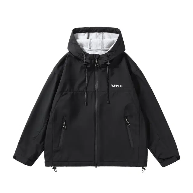 雅鹿  软壳户外宽松连帽  防水防风耐磨冲锋衣 男女同款