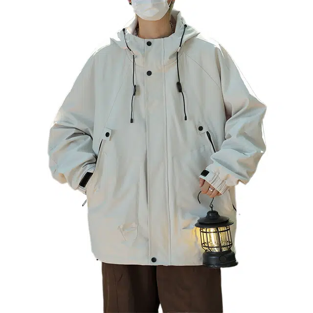 玉儿恋  纯色山系机能户外连帽  防水防风冲锋衣 男女同款