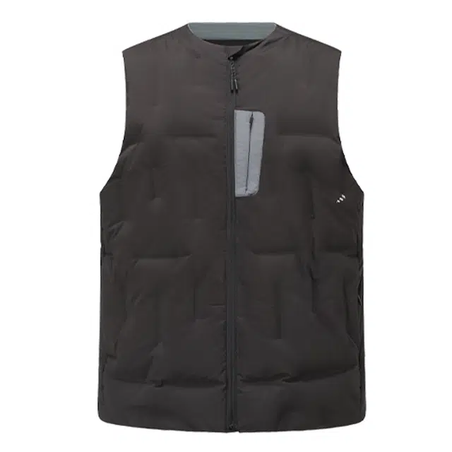 新奇天 休闲防泼水外套城市户外轻量羽绒马甲 男款 影黑