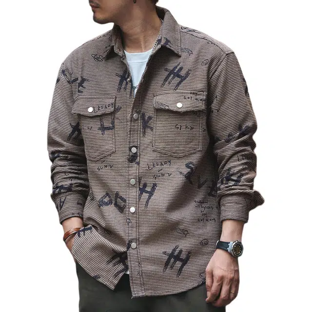 格蓝鹿 翻领上班日常通勤基础简约衬衣外套高端美式复长袖衬衫 男女同款