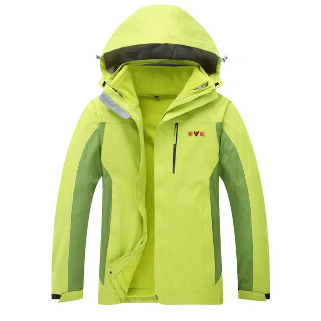 雅鹿  两件套三合一可拆卸男女户外加绒加厚大码工装秋冬 冲锋衣 男款