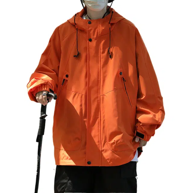 玉儿恋  纯色山系机能户外连帽  防水防风冲锋衣 男女同款