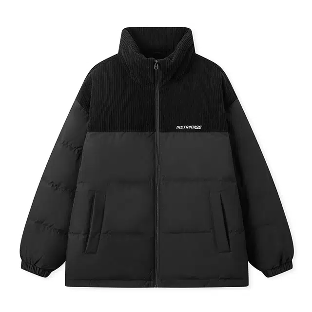 森马 拼接灯芯绒面包羽绒服 男款