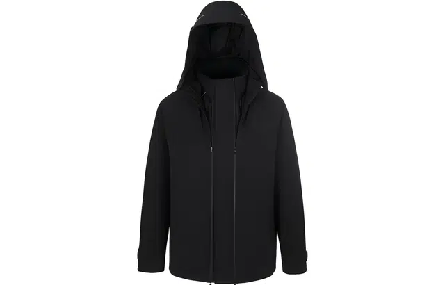 波司登 三合一双拉链鹅绒内胆连帽羽绒服 男款 黑色