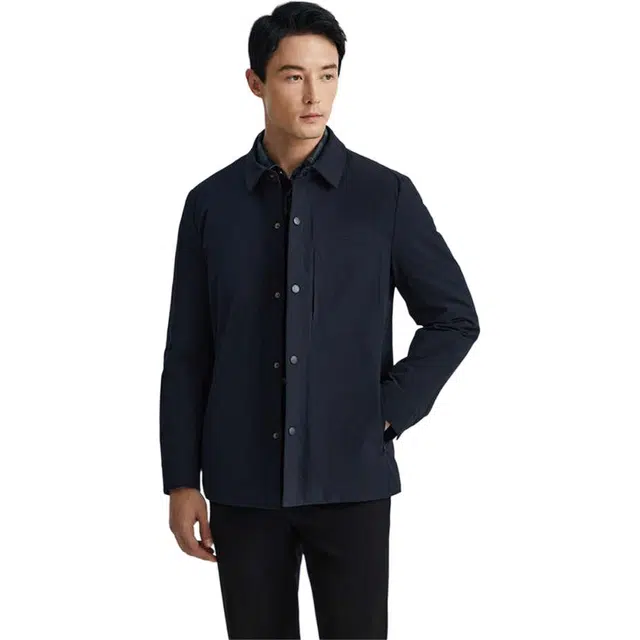 迪柯尼 时尚休闲户外保暖长袖羽绒服 男款 黑蓝