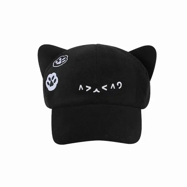 优莲茵 可爱卡通猫耳朵二次元萌系八角帽 大头围显脸小 甜美百搭 小众设计款 涤纶 鸭舌帽 女款