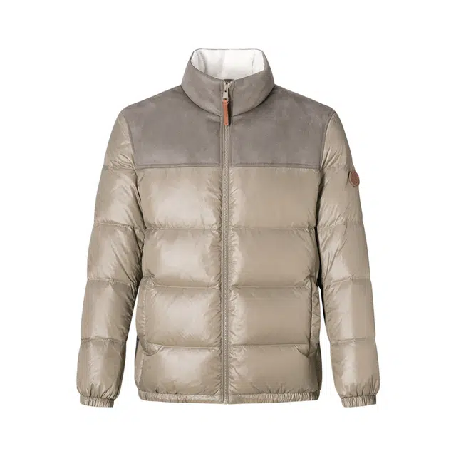 SEPTWOLVES Patchwork Stand Collar Down Jacket