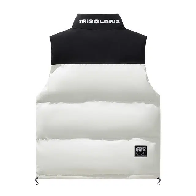 三体 末日之战系列 撞色拼接简约基础款字母印花保暖厚款舒适立领开衫背心户外工装机能风潮牌美式复古无袖马甲 男女同款