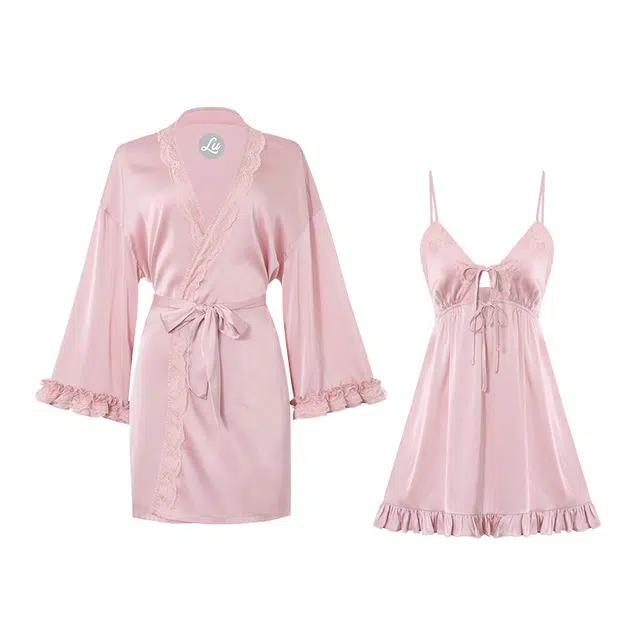 潞优野 纯欲风带胸垫蕾丝休闲睡衣套装 女款