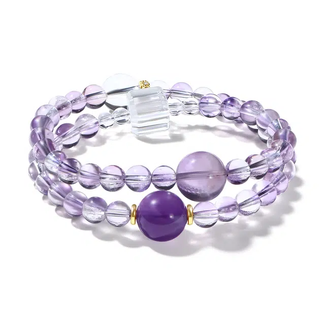 【普陀山官方已过香】 普陀山文创 前程似锦学业顺利新中式九紫离火时来运转磁场紫定有钱#好运天然 紫水晶 手串 男女同款情侣款