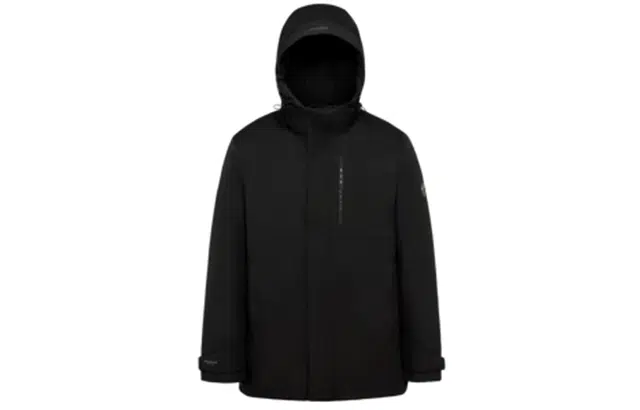 波司登 纯色连帽双门襟加厚保暖长袖夹克羽绒服 男款