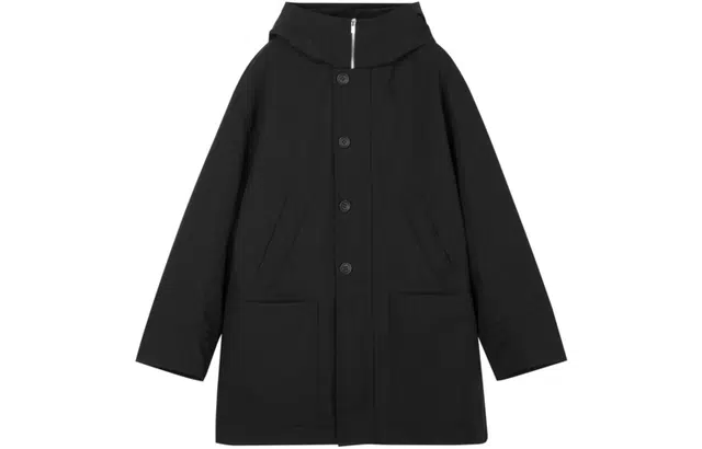 速写 羽绒服宽松连帽中长款外套时尚设计街头潮 男女同款