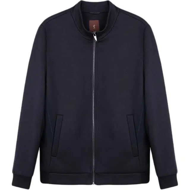 才子 保暖简约修身长袖夹克外套 男款 深蓝色