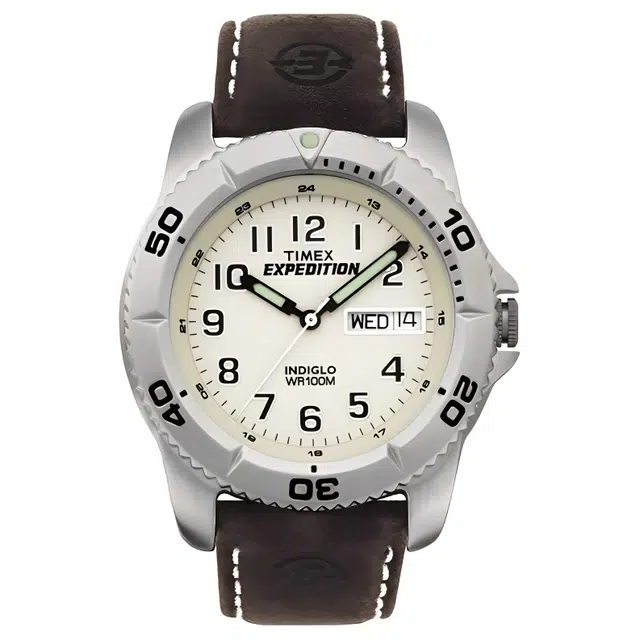 TIMEX Quartz Leather Strap 40mm White Dial