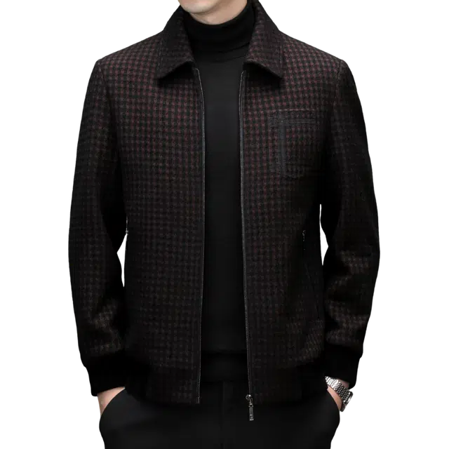 雅鹿 商务休闲翻领拉链夹克外套 男款