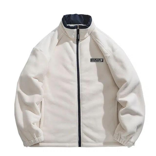 雅鹿 简约复古学院风纯色高街工装立领棉衣休闲宽松日常通勤百搭加绒夹克外套 男女同款