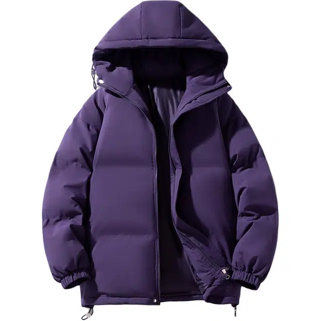 极限涡轮 纯色连帽面包服加厚保暖外套简约百搭棉服 男女同款