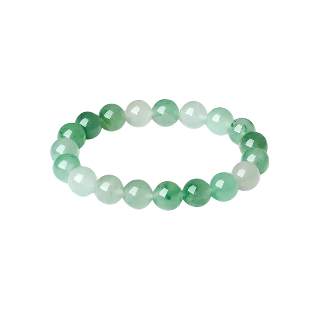 迈奇的礼物 好运自然正品飘花串珠子天然 非洲翠 玉石手串 女款