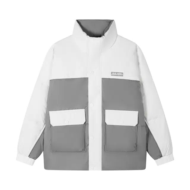 森马 工装时尚简约撞色拼接保暖羽绒服 男款
